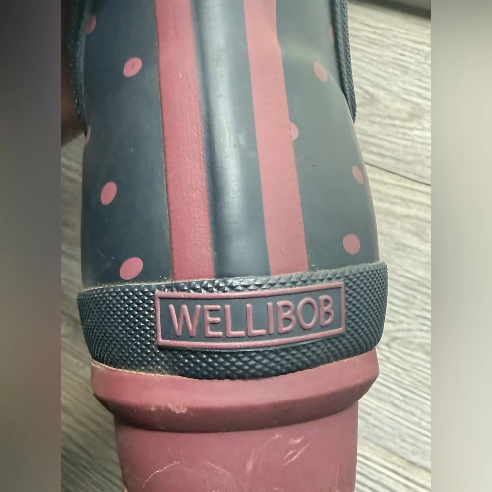 Joules Wellibob‎ Polka Dot Rain Boots woman's size 6